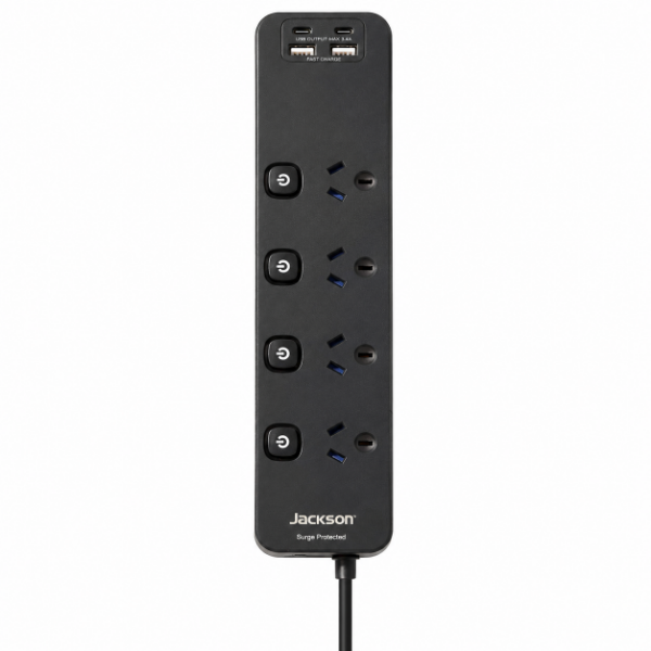 Picture of Jackson Fast Charge USB-C Powerboard Switched 4 Outlet