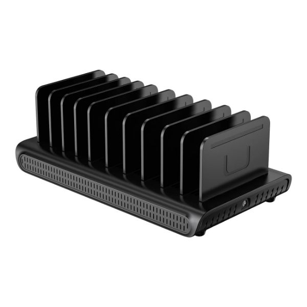 Picture of 10-Port 120W Smart Charging Station. 8x USB-C & 2x USB-A