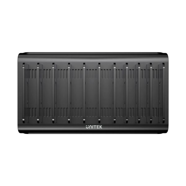Picture of 10-Port 120W Smart Charging Station. 8x USB-C & 2x USB-A