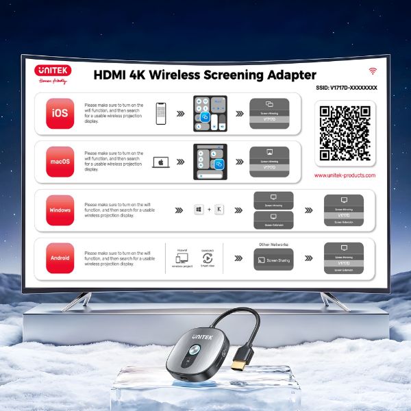 Picture of 4K30Hz Wireless HDMI Receiver Supports HDCP 1.4. Dual Band 50m Transmission