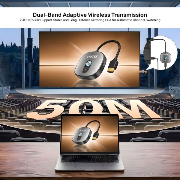 Picture of 4K30Hz Wireless HDMI Receiver Supports HDCP 1.4. Dual Band 50m Transmission