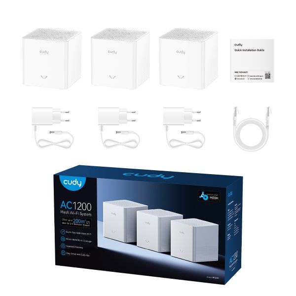 Picture of AC1200 3-Pack Dual-Band Wi-Fi Mesh System. 4-Stream Dual-Band Wi-Fi 5