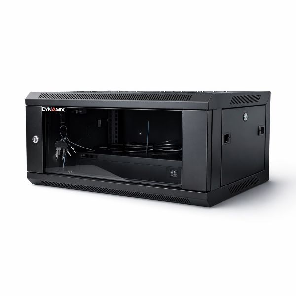 Picture of 4RU Wall Mount Cabinet 300mm Deep (660 x 360 x 4U). Includes 1x Fixed Shelf 2x Fan