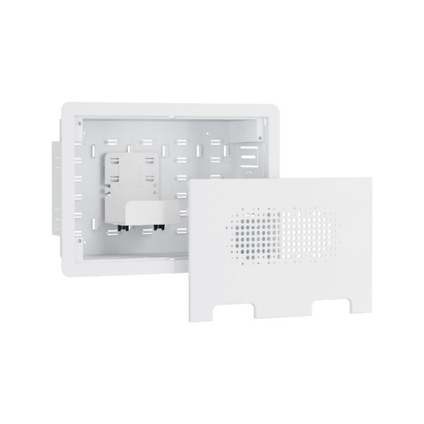 Picture of Recessed Entertainment Box with Lid 400x278x100mm 10kg Weight Cap, White