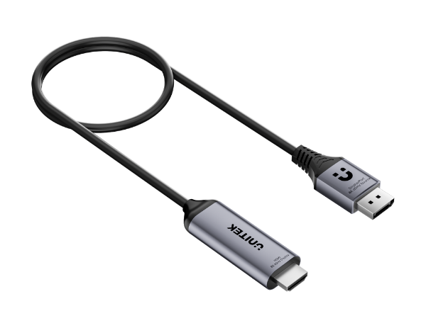 Picture of 1.8M 8K 60Hz DisplayPort 1.4 to HDMI 2.1 Adpater Cable. Supports 8K Ultra HD Res
