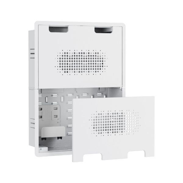 Picture of Recessed Entertainment Box with Lid 500x386x100mm 10kg Weight Cap, White