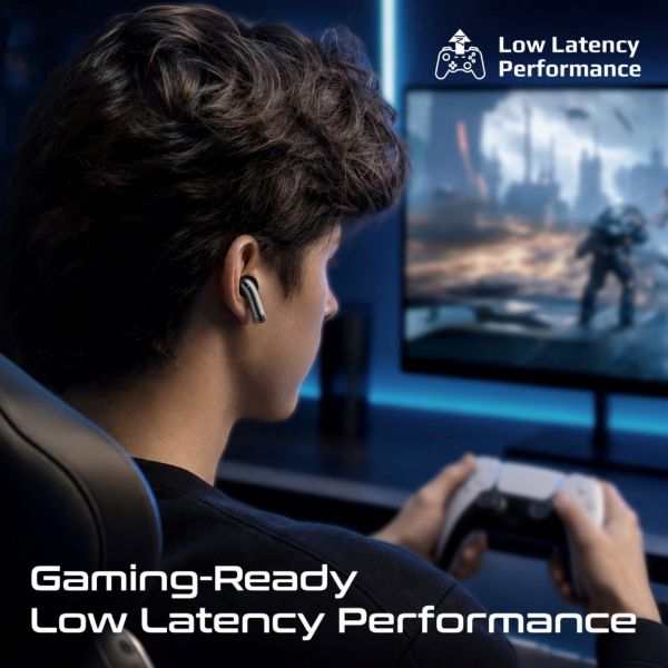 Picture of 6-Mic ANC App Controlled Earbuds with Wireless Charging 32 Hours Playback. Black