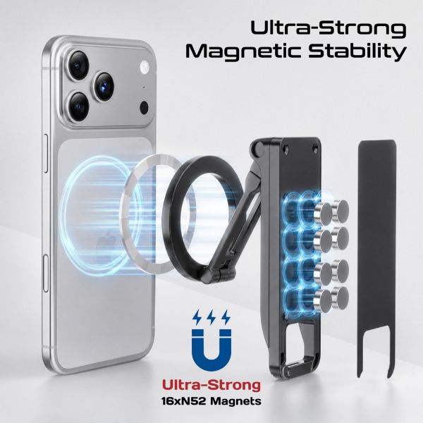 Picture of Versatile Magnetic Smartphone Mount & Stand. 360 Rotation Arm, Ring Plate Included