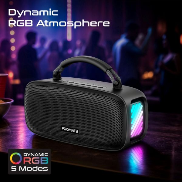 Picture of 50W PartyPulse RGB Wireless Speaker. 15 Hours Playback, IPX6, TWS, Black