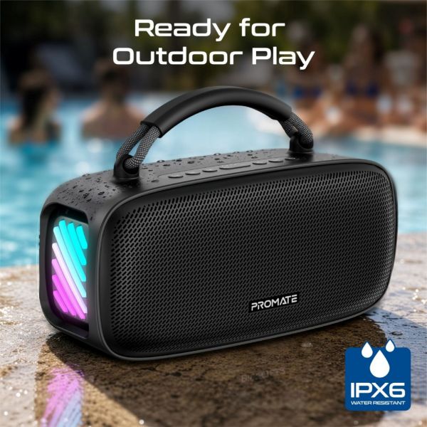 Picture of 50W PartyPulse RGB Wireless Speaker. 15 Hours Playback, IPX6, TWS, Black