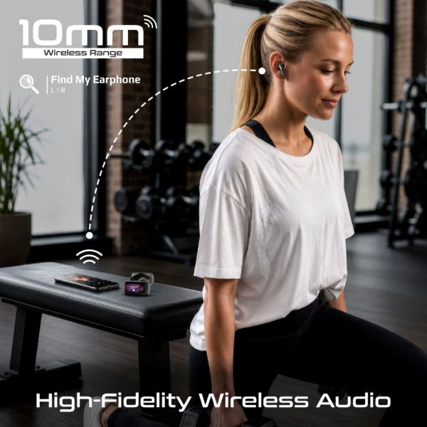 Picture of HD TWS Earbuds with ANC, ENC, & Smart Touch Display. 40 Hours Playback. Black