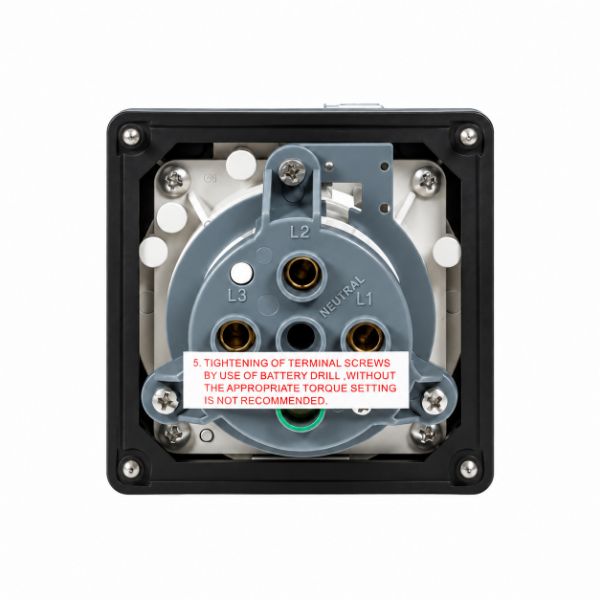 Picture of Weatherproof Socket 4 Pin 50A Round IP66 Stainless Steel Cover Fastening