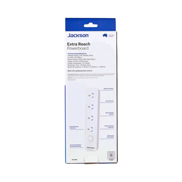 Picture of 4-Way Powerboard w/ Surge & Overload Protection 3m Power cord