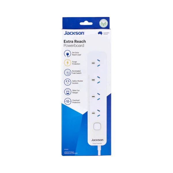 Picture of 4-Way Powerboard w/ Surge & Overload Protection 3m Power cord