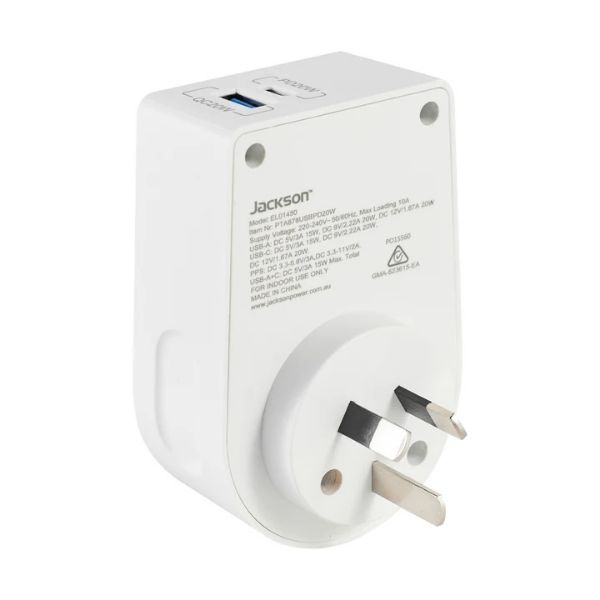 Picture of Jackson Move Inbound USA+UK 20W USB-A+ USB-C Travel Adaptor
