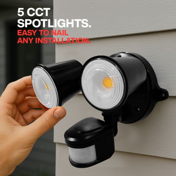 Picture of Twin 10W LED 5 CCT Sensor Spotlight Black Color