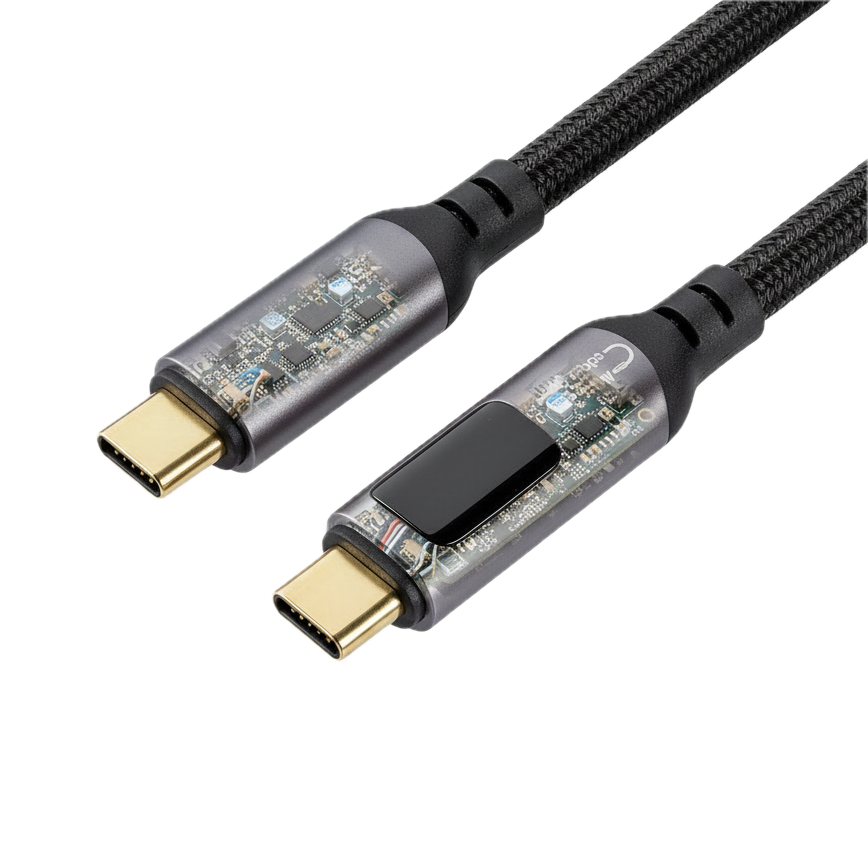 DYNAMIX USB4 cable internal electronics and LCD display